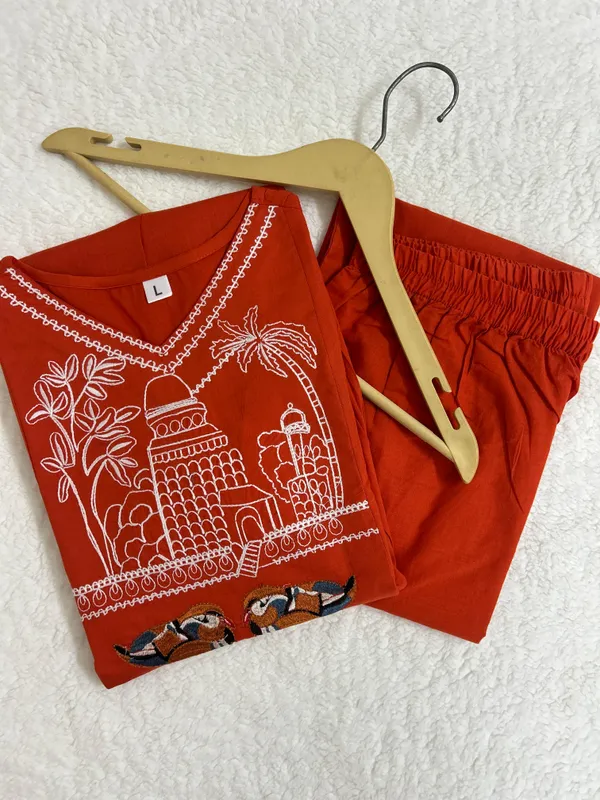 Rust_Orange_Peplum_Kurta_Set_with_Heritage_Embroidery