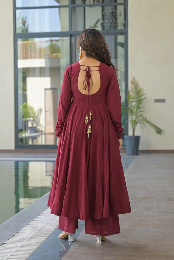 Wine_Maroon_Anarkali_Kurta_Set_with_Printed_Dupatta