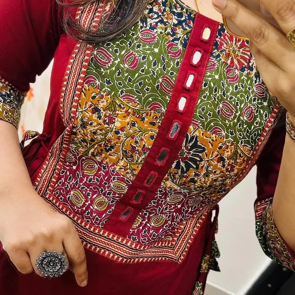 Wine_Red_Heritage_Print_A-Line_Kurta_Set