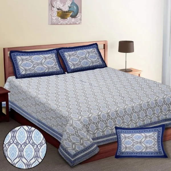 Blue_Printed_Cotton_Single_Bedsheet_With_Cushion_Cover_|_60*90_inch_|_Anti-Wrinkle,_Fade-Resistant