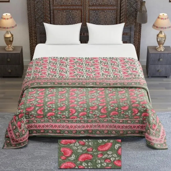 Green_Printed_Cotton_Malmal_Double_Bed_Dohar_Bedsheet_With_Cushion_Cover_|_90*108_inch_|_Anti-Wrinkle,_Fade-Resistant