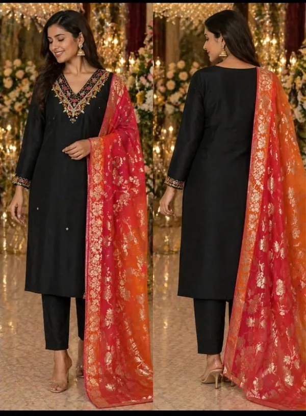 Elegant_Black_Embroidered_Salwar_Suit_with_Banarasi_Dupatta