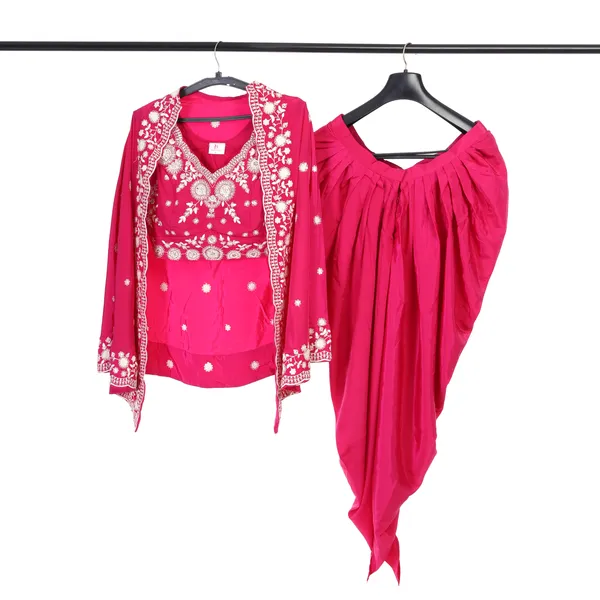 Rani_Pink_Embroidered_Dhoti_Style_Co_Ord_Set_With_Shrug_For_Women