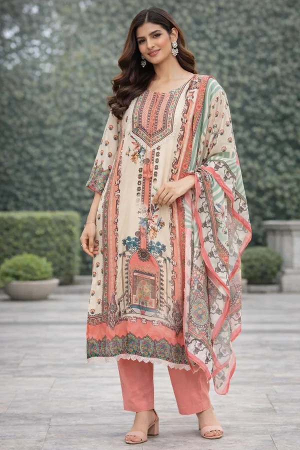 Cream_Printed_Soft_Muslin_Cotton_Mix_Salwar_Suit_Set_With_Dupatta_For_Women