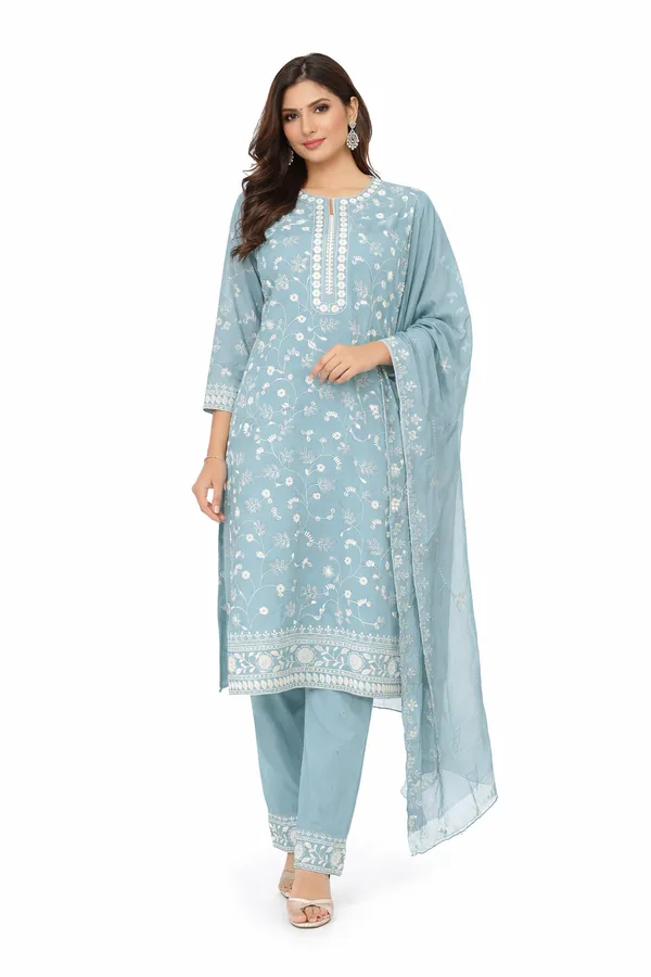 Light_Green_Elegant_Printed_Kurta_Set_With_Dupatta_For_Women