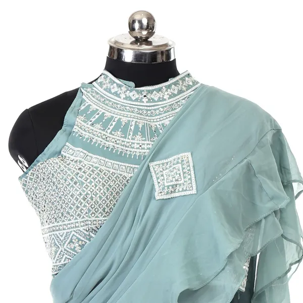 Sea_Green_Elegant_Designer_Lehenga_Saree_With_Embellished_Blouse_For_Women