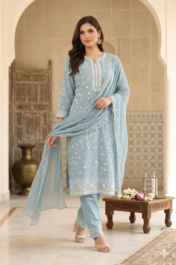 Light_Green_Elegant_Printed_Kurta_Set_With_Dupatta_For_Women