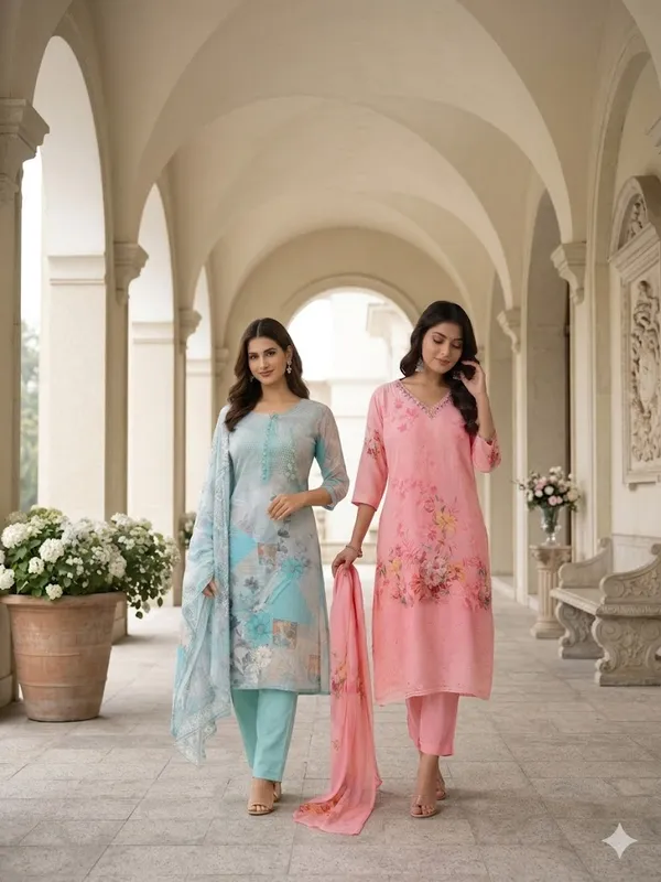 Pink_And_Blue_Aqua_Elegant_Readymade_Salwar_Suit_And_Printed_Kurta_Set_With_Dupatta_For_Women_Pack_Of_2
