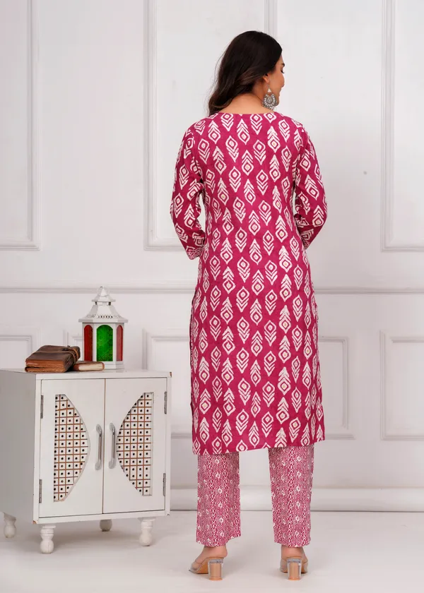 Pink_&_White_Cambric_Cotton_Round_Neck_Floral_Embroidery_Printed_Straight_Kurta_&_Pant_Set_For_Women