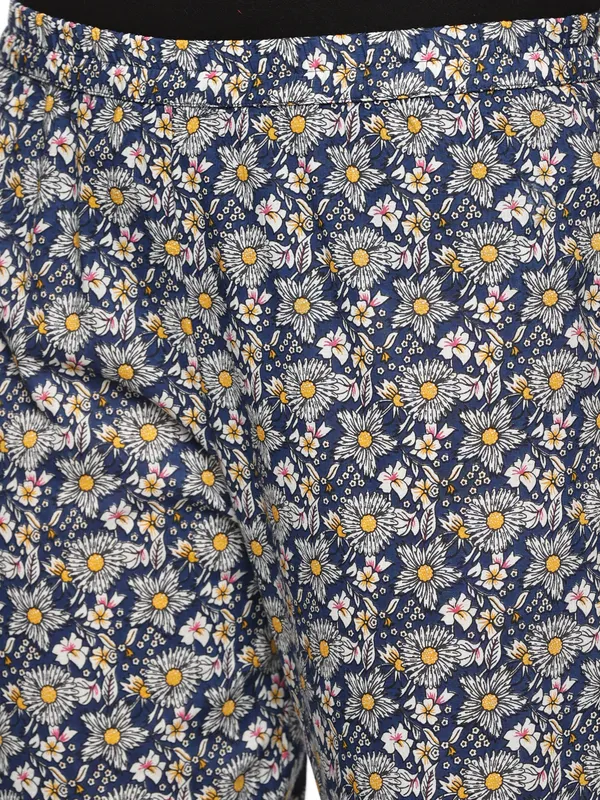 Dark_Blue_Cotton_Rayon_Floral_Printed_Straight_Kurta_&_Pant_Set_For_Women