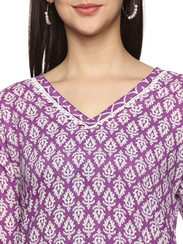 Purple_Cotton_Rayon_Floral_Printed_Straight_Kurta_&_Pant_Set_For_Women