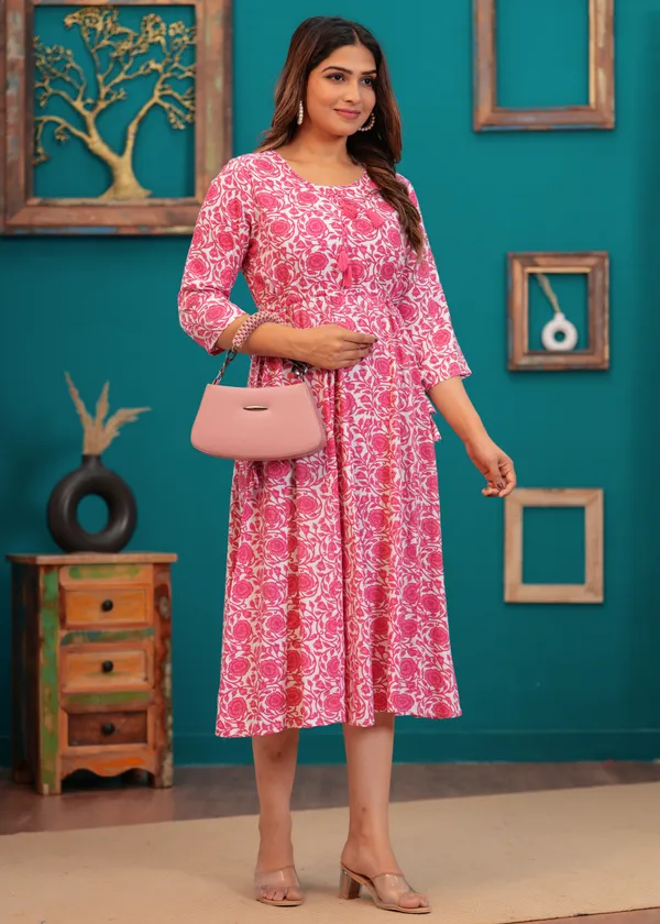 Peach_Rayon_Regular_Fit_Solid_Anarkali_Kurta_Dress_For_Women