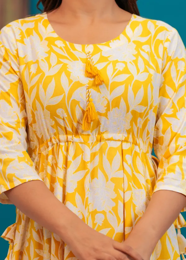 Yellow_Rayon_Regular_Fit_Solid_Anarkali_Kurta_Dress_For_Women