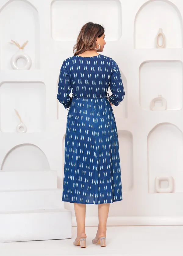 Blue_Rayon_Regular_Fit_Solid_Anarkali_Kurta_Dress_For_Women