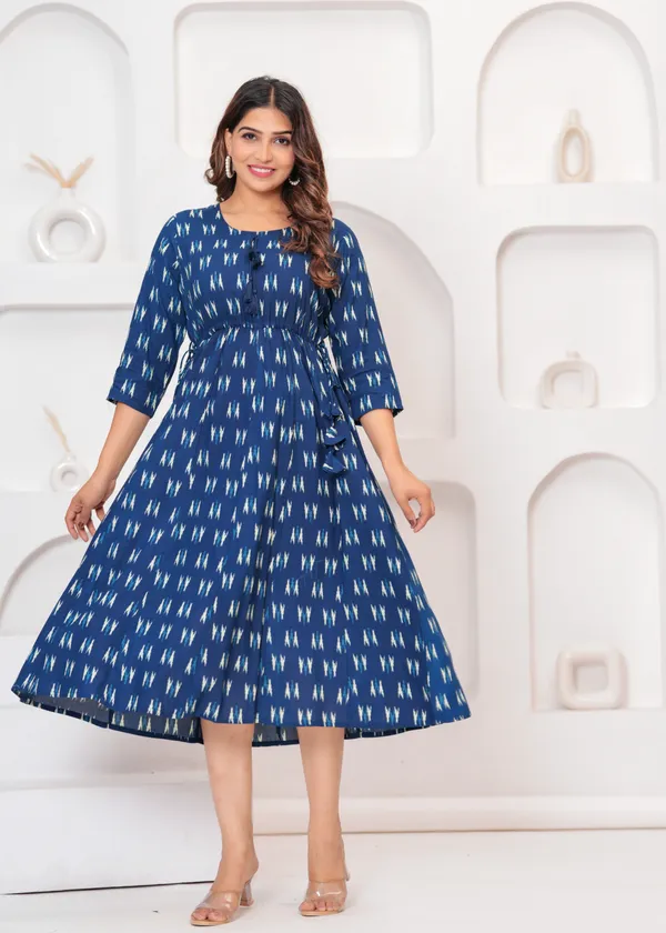 Blue_Rayon_Regular_Fit_Solid_Anarkali_Kurta_Dress_For_Women