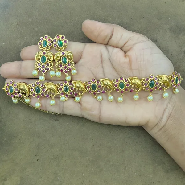 Full_Green_Ruby_Gold_Plated_Choker_Set