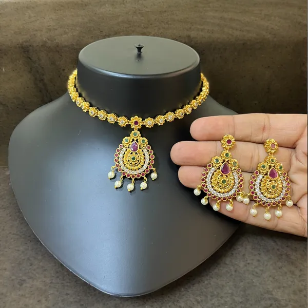 Ruby_Green_Beautiful_Antique_Pearl_Drop_Necklace_Set