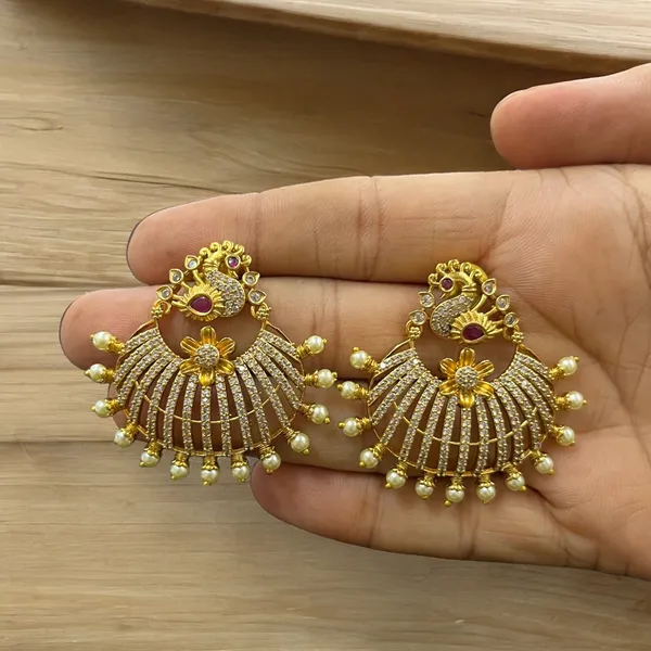 Ruby_Antique_Peacock_Cz_Stone_Chandbali_Earrings