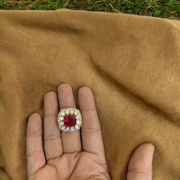 Red_Stunning_Square_Shape_Red_Ruby_Kundan_Ring