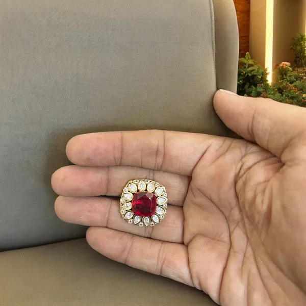 Red_Stunning_Square_Shape_Red_Ruby_Kundan_Ring