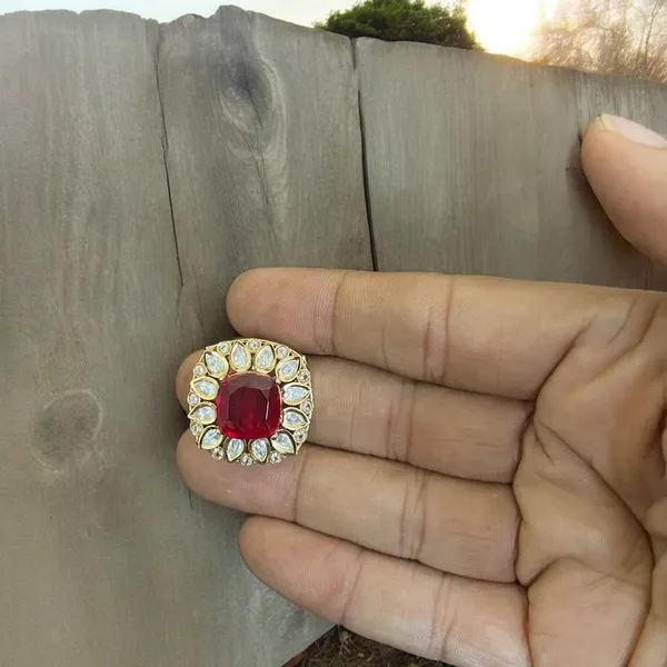 Red_Stunning_Square_Shape_Red_Ruby_Kundan_Ring