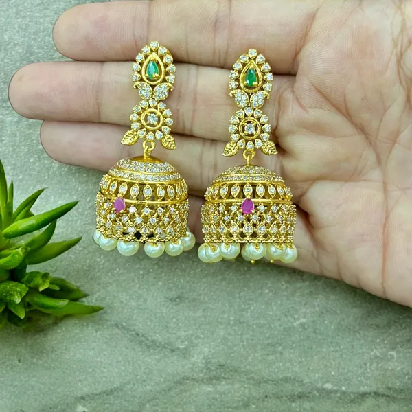 Ruby_Green_Cz_Fusion_Jhumka