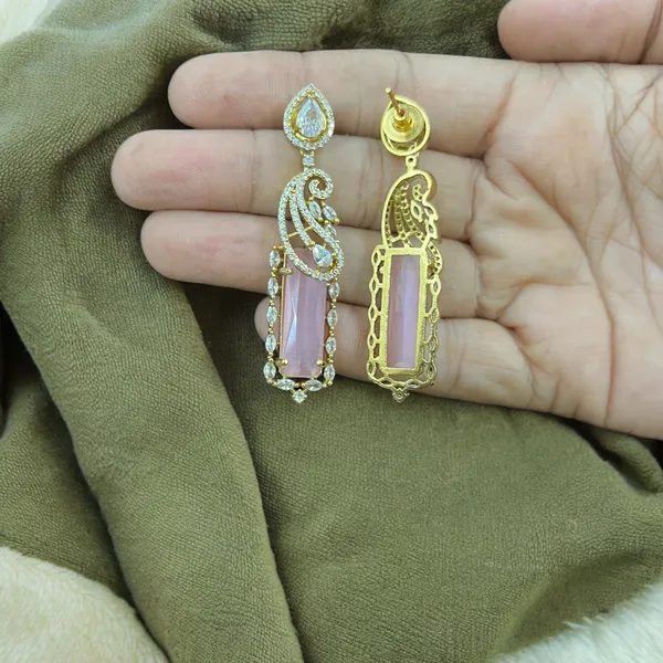 Pink_Premium_Quality_American_Diamond_Earring_Set_For_Women