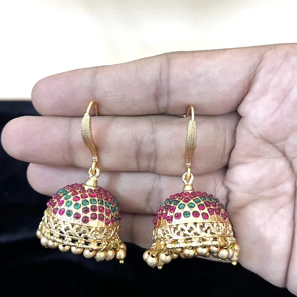Ruby_Green__Antique_Gold_plated_Jhumka
