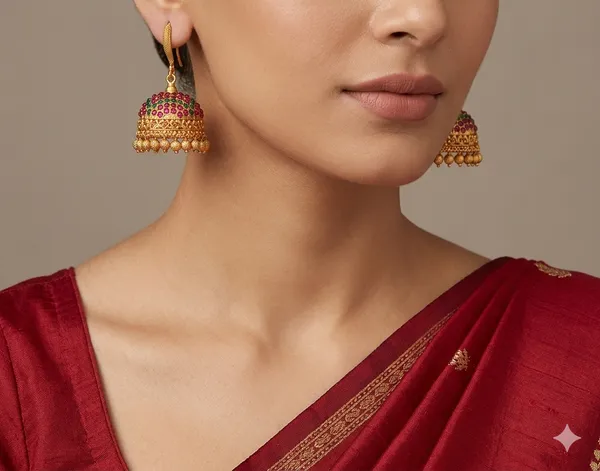 Ruby_Green__Antique_Gold_plated_Jhumka