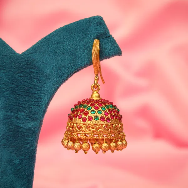 Ruby_Green__Antique_Gold_plated_Jhumka