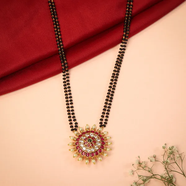 Ruby_Green_Elegant_Chakra_Gold_Plated_Mangalsutra