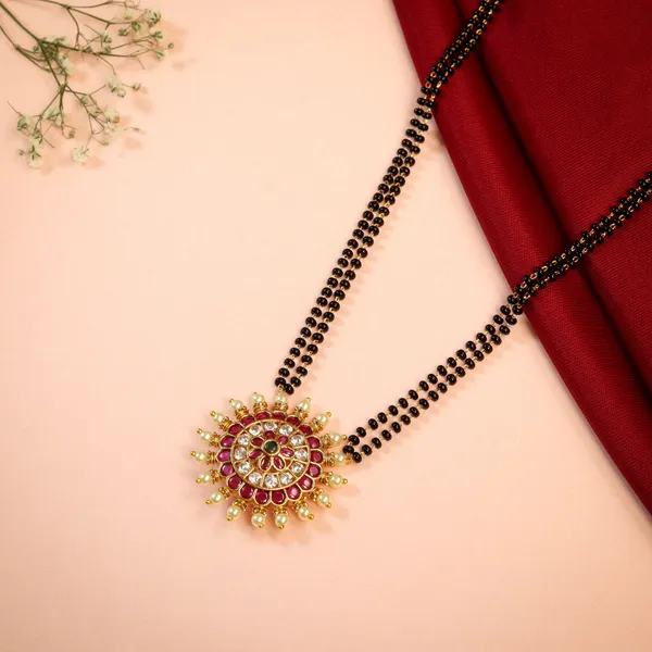 Ruby_Green_Elegant_Chakra_Gold_Plated_Mangalsutra
