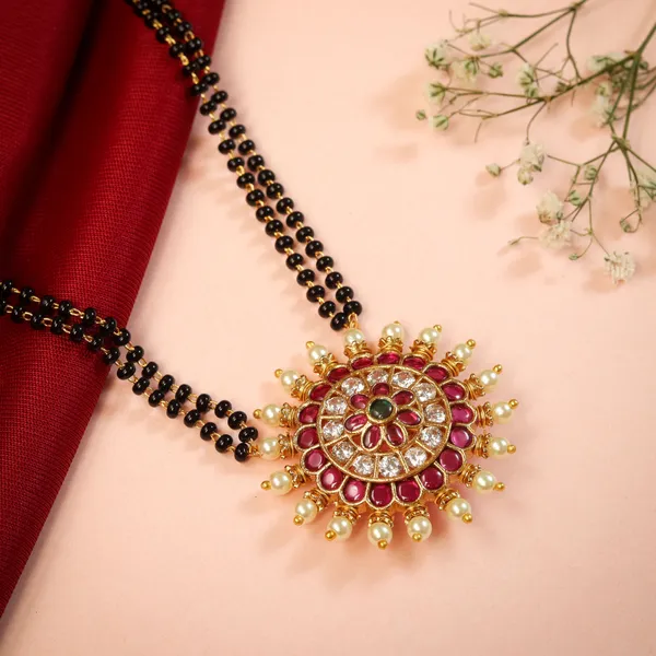 Ruby_Green_Elegant_Chakra_Gold_Plated_Mangalsutra