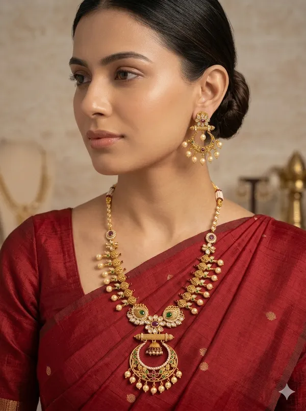 Mayura_Pearl_Temple_Necklace_Set