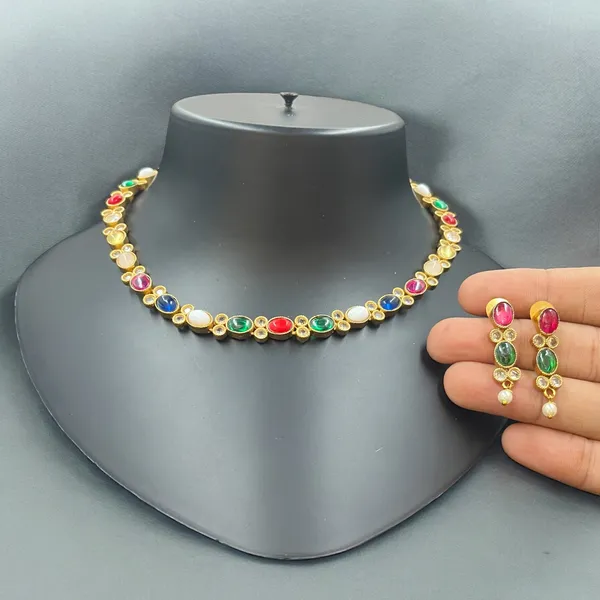 Navaratna_Antique_Cz_Stone_Necklace_Set_For_Women