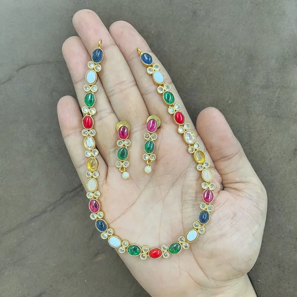 Navaratna_Antique_Cz_Stone_Necklace_Set_For_Women