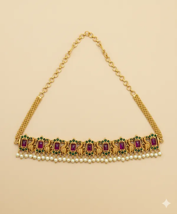 Rajwada_Full_Ruby_Green_Pearl_Bridal_Choker_Set