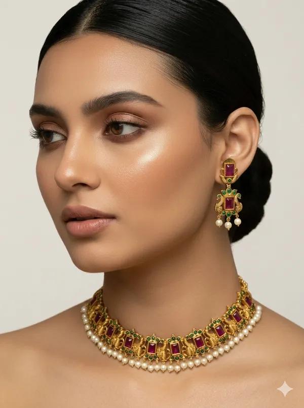 Rajwada_Full_Ruby_Green_Pearl_Bridal_Choker_Set
