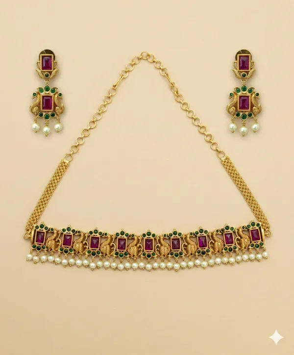 Rajwada_Full_Ruby_Green_Pearl_Bridal_Choker_Set