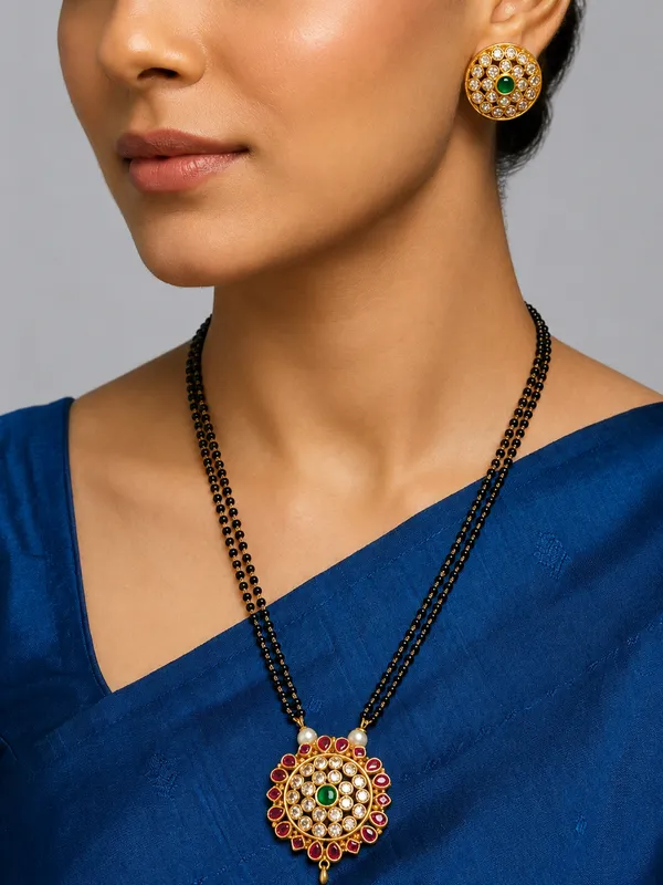 Ruby_Green_Dazzling_Chakra_Gold_Plated_Mangalsutra