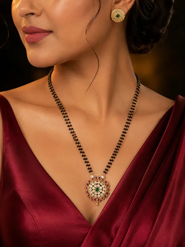 Ruby_Green_Dazzling_Chakra_Gold_Plated_Mangalsutra