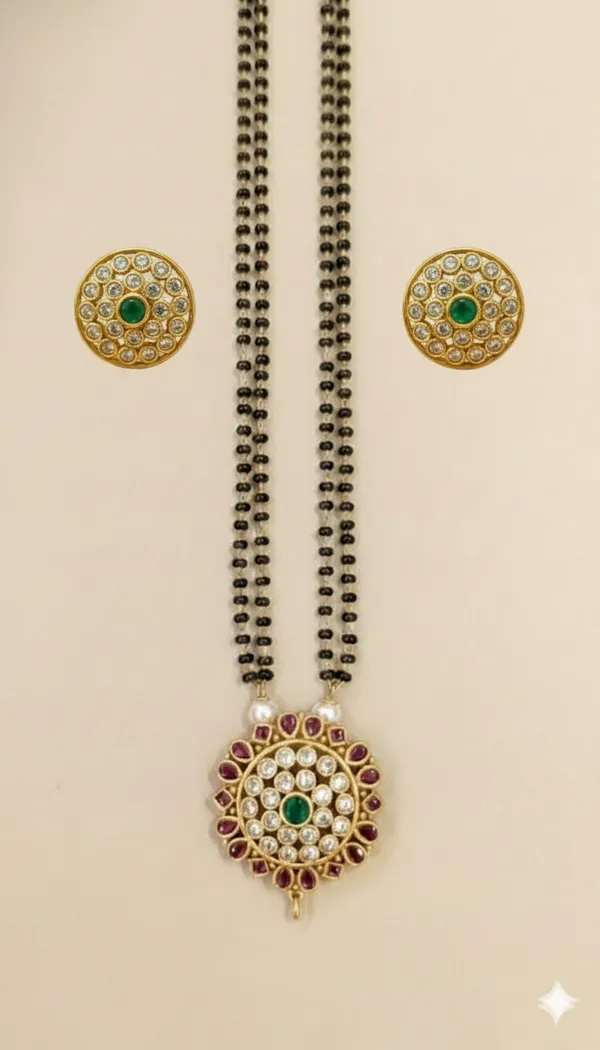 Ruby_Green_Dazzling_Chakra_Gold_Plated_Mangalsutra
