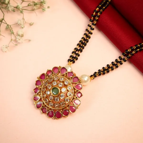 Ruby_Green_Dazzling_Chakra_Gold_Plated_Mangalsutra