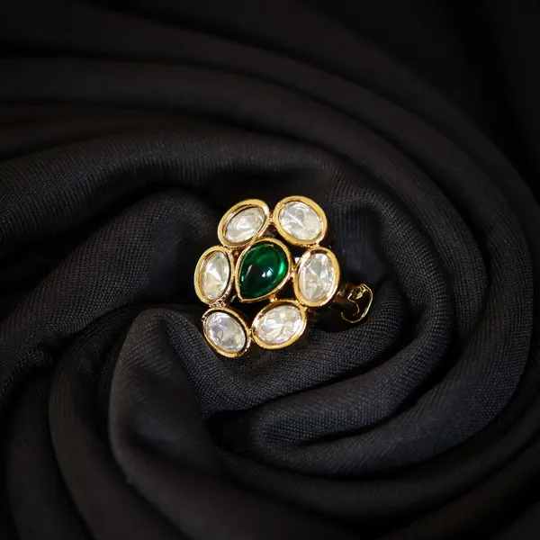Green_Drop_Shape_Green_Kundan_Ring