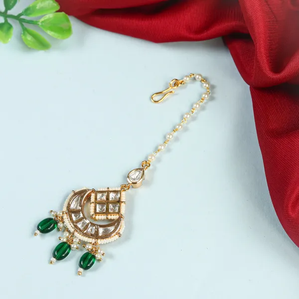 Green_White_Gold_Plated_Green_Kundan_Tikka