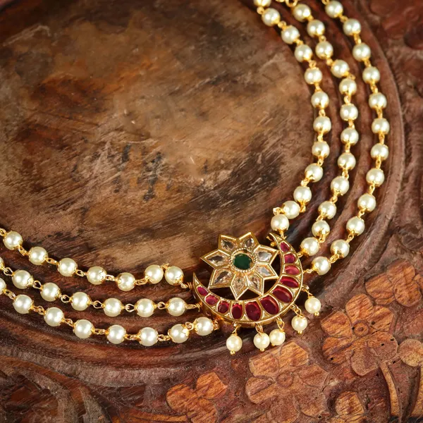 Ruby_Green_Star_Shape_Antique_Pendant_Choker_Set