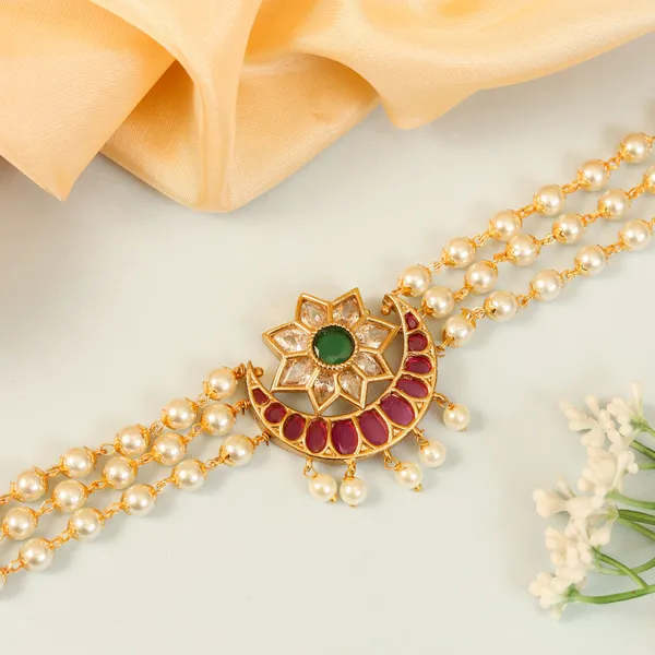 Ruby_Green_Star_Shape_Antique_Pendant_Choker_Set