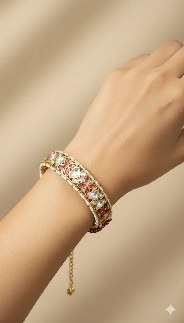 The_Emerald_Ruby_Petal_Kundan_Bracelet