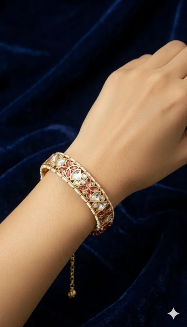 The_Emerald_Ruby_Petal_Kundan_Bracelet
