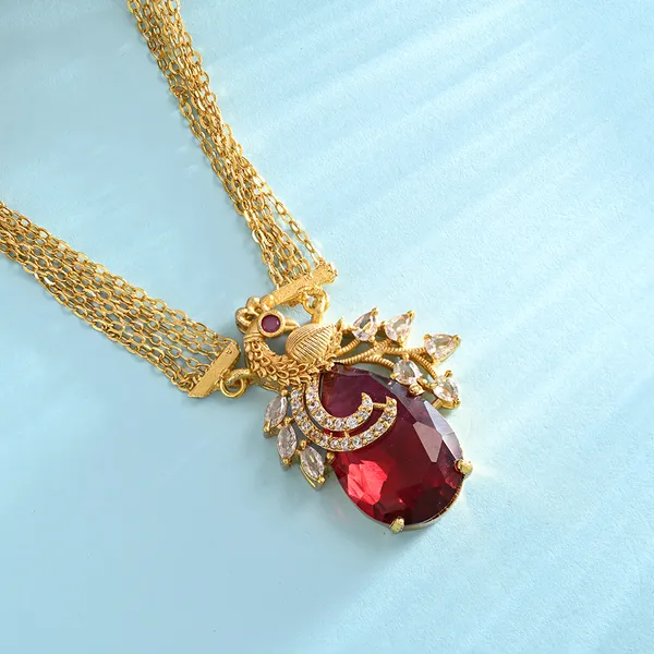 Royal_Ruby_Antique_Layered_Dazzling_Chain_Peacock_Necklace_Set
